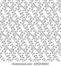 Seamless floral pattern. Cute retro textures. Flowers and dots for fabric, paper, packaging design.