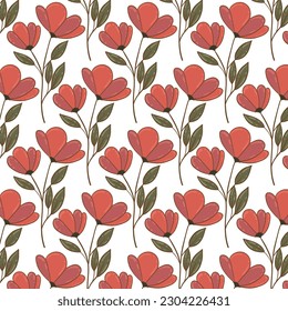Patrón floral sin foco. Texturas retro. Flores y puntos para el diseño de tejidos, papel y embalajes.