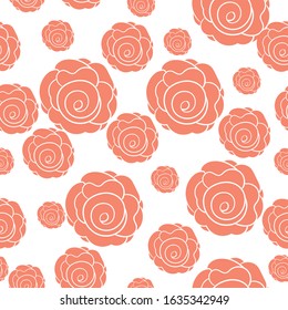Seamless floral pattern with cute roses. Design for greeting cards, wrapping paper, packaging.