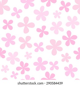 Seamless floral pattern with cute simple flowers. Vector illustration