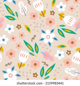 Seamless floral pattern. Cute pattern in small flower. Seamless pattern vector design for fashion, fabric, wallpaper, etc.