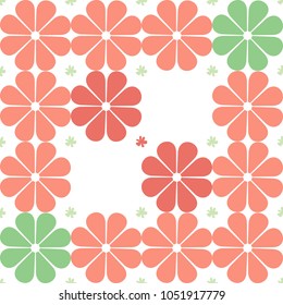 Seamless floral pattern with daisies and leaves