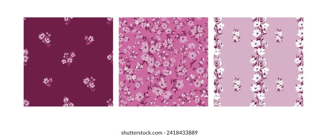 Patrón floral sin soldadura con colchas para tejidos de tejido
