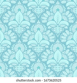 
Patrón floral sin soldadura. Fondo ornamental Damasco con estilizadas ramos de flores.