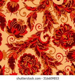 Seamless Floral pattern in Damask Style