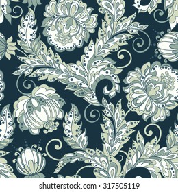 Seamless Floral pattern in Damask Style