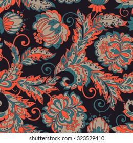 Seamless Floral pattern in Damask Style