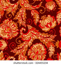 Seamless Floral pattern in Damask Style