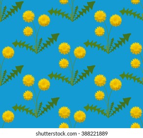 Seamless floral pattern. Dandelion. Flowers texture. Pattern with flowers. 