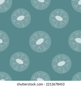 Seamless, floral pattern dandelions on aquamarine background. Vector illustration drawn by hands.	
