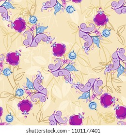 Patrón floral sin inconfundibles con flores decorativas