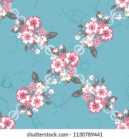 Patrón floral sin inconfundibles con flores decorativas