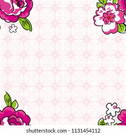Seamless floral pattern with decor flowers