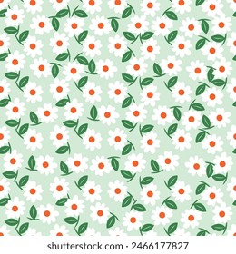 Patrón floral sin costuras con jardín de arte decorativo en estilo vintage. Elegante estampado de flores, diseño botánico de moda con plantas silvestres: flores, ramas, hojas sobre un fondo oscuro. Ilustración vectorial
