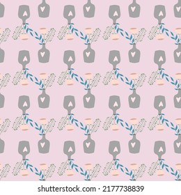 Seamless floral pattern. Decorative background with floral elements. Vector illustration. 