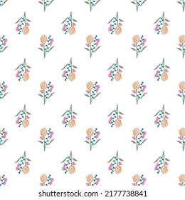 Seamless floral pattern. Decorative background with floral elements. Vector illustration. 