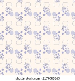 Nahtlose Blumenmuster. Dekorativer Hintergrund mit Blumen. Kräutergarten, botanisches Thema. Vektorgrafik. 