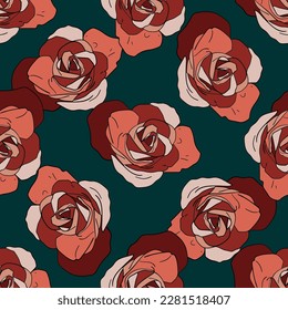 Patrón floral sin foco. Fondo decorativo con elementos florales. Textura vectorial. 