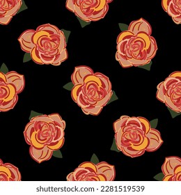 Seamless floral pattern. Decorative background with floral elements. Vector texture. 