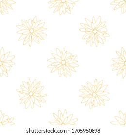 Seamless floral pattern. Decorative botanical background of hand drawn bright rudbeckia flowers. Spring, summer design for textile, scrapbook, prints.