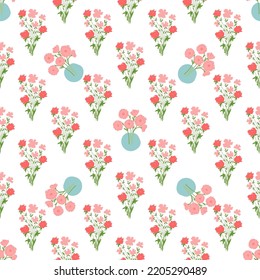 Patrón floral sin foco. Decorativa y elegante textura. Ilustración vectorial. 