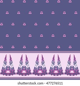 Seamless Floral Pattern. Decorative Flower Design. Elegance Thai pattern abstract background.