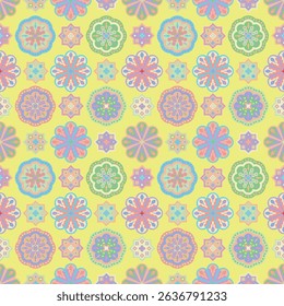 Seamless floral pattern with decorative spring flowers, a vibrant vector illustration for textile design or wallpaper