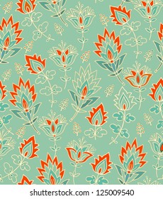 seamless floral pattern with decorative tulips