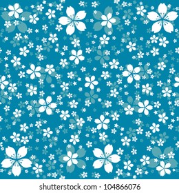 Seamless floral pattern of decorative white flowers