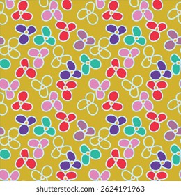 Nahtloses Blumenmuster, zarter diffiziler Druck mit handgezeichneten Zweigen. Vintage botanisches Design, Volksverzierung: kleine Blumen auf Ästen, große Blätter auf hellem Hintergrund. Vektorgrafik.