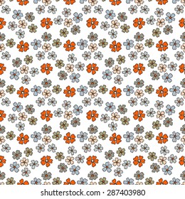 Seamless floral pattern. Delicate, elegant, colorful flowers on a white background.