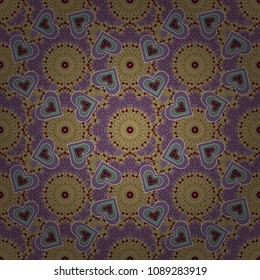 Seamless floral pattern, delicate flower vector wallpaper, wildflowers, tansy. Abstract flowers pattern in green, neutral and beige colors. Retro design.