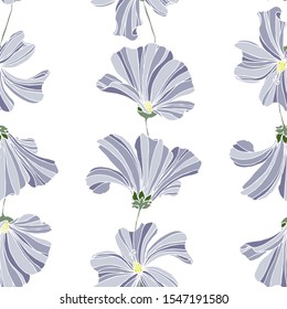 Seamless floral pattern. Delicate flowers on white background.For decor and design of fabric, paper, packaging, Wallpaper.