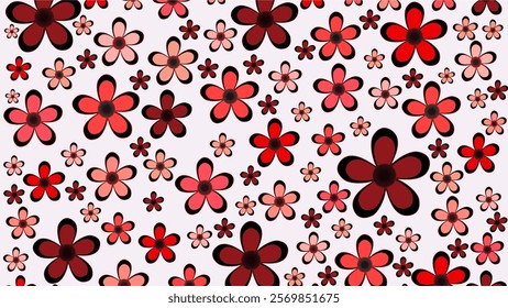 Seamless Floral Pattern with Delicate Flowers and Leaves, available in various styles, transparent background, vector (eps) file, illustration