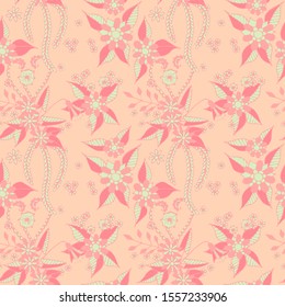 Seamless Floral Pattern. Delicate Orient Rapport.