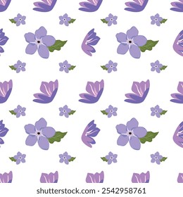 Patrón floral sin fisuras. El diseño alterna entre las Formas completamente florecidas y las flores de pétalos, creando un arreglo armonioso y delicado. Ideal para estampados de tela, Fondos de pantalla y fondos.