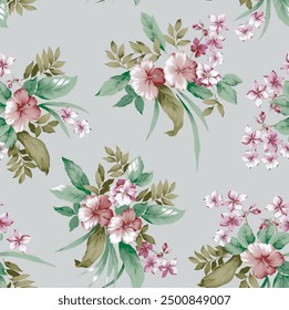 Seamless floral pattern design art work.