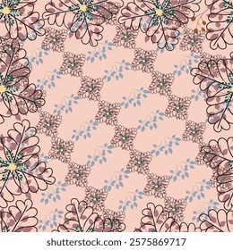 Seamless floral pattern design art work.