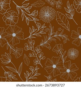 Seamless Floral Pattern Design Blossom For Fabric Textile Texture Vector Illustration