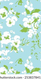 Seamless floral pattern, floral design, botanical artwork, artistic floral patterns