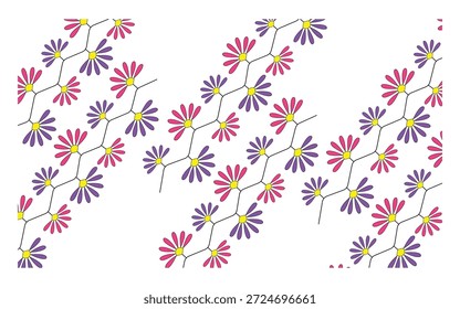 Diseño de patrón floral sin fisuras, fondo decorativo de repetición de flores, conjunto de motivos de flores de colores.