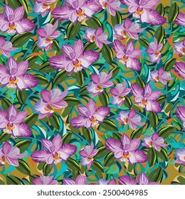 Nahtloses Blumenmuster, Design-Stoffkunst, Modekontur, Vektorgrafik