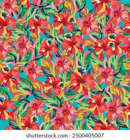 Seamless floral pattern ,design fabric art, fashion contour, vector illustration