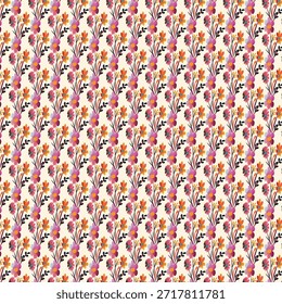 Diseño de patrón floral sin fisuras con fondo blanco roto 