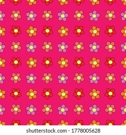 diseño de patrones florales sin fisuras sobre fondo rosado. patrón de impresión, tela, azulejos, telas, ropa, fondo, papel de envoltura, etc.