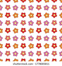 seamless floral pattern design on white background. pattern for printing, fabric, tile, web, clothing, backdrop, wrapping paper, etc.