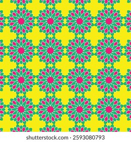 seamless floral pattern design on yellow background