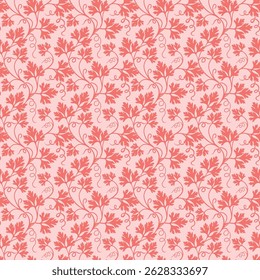 design de padrão floral sem costura na cor vermelho-claro