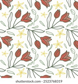 Seamless Floral Pattern Design Ready For Textile Prints 