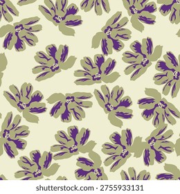 Seamless floral pattern for design. Small pastel flowers. Ivory background. Liberty floral pattern. Beautiful template for fashion prints. Flowers field vector floral pattern in soft and natural color
